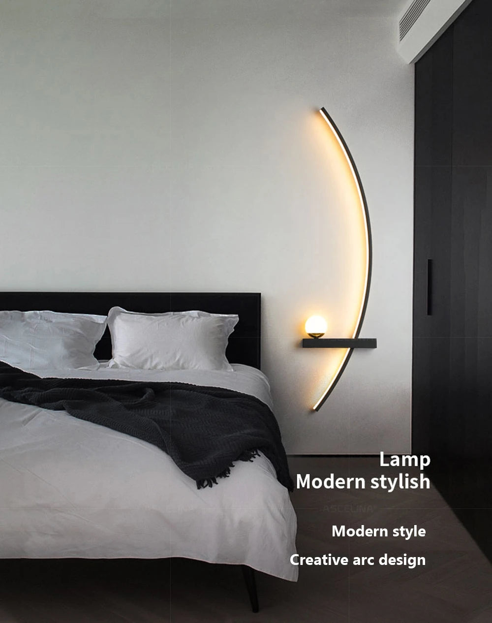 LED Wandlampe 55/105CM Smarte Fernbedienung Links Rechts Beleuchtung Wandleuchte Schlafzimmer Nachttisch Wohnzimmer Zuhause LED Lichter Leuchte
