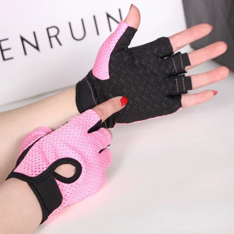 Turnhalle Handschuhe Frauen Männer Gewichtheben Fitness Handschuhe Fingerlos Atmungsaktiv Rutschfeste Gelpolster Bodybuilding Training Hanteln Handschuhe
