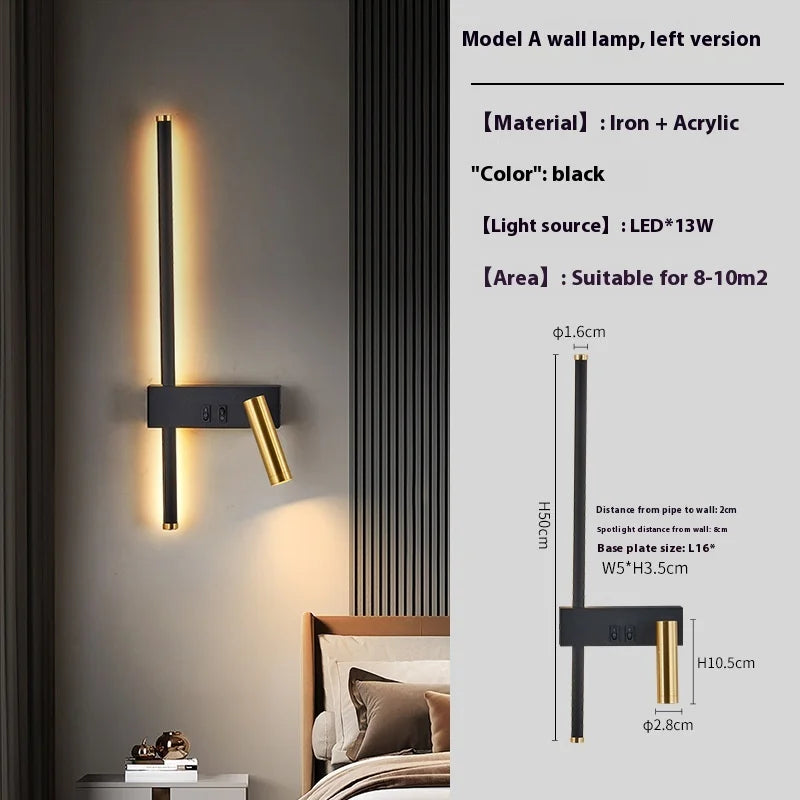 Nordic Wandleuchten Modern LED-Leuchten für Raum Home Dekoration Innenbereich Nachttischlampe Wohnzimmer Sofa Hintergrund Wandlampen