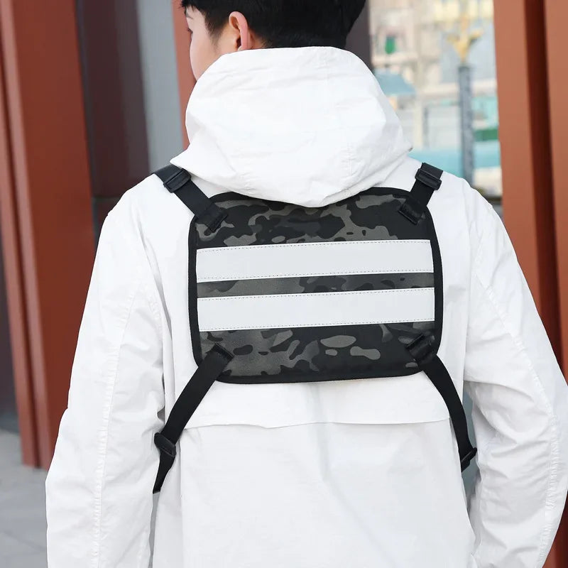 Funktion 2026 Neue Brusttasche Weste Outdoor Hip Hop Sport Fitness Herren Schutz Reflektierende Top Weste Radfahren Angeln Westen Mochila