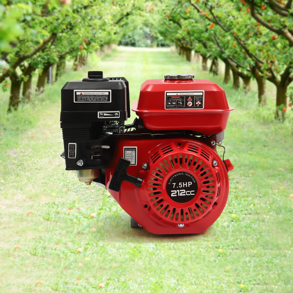 4-Takt 212cc Benzinmotor, 7,5PS 4000W 3600 U/min Einzylinder-Handstart-Benzinmotor, Kurbelwellendurchmesser 20mm