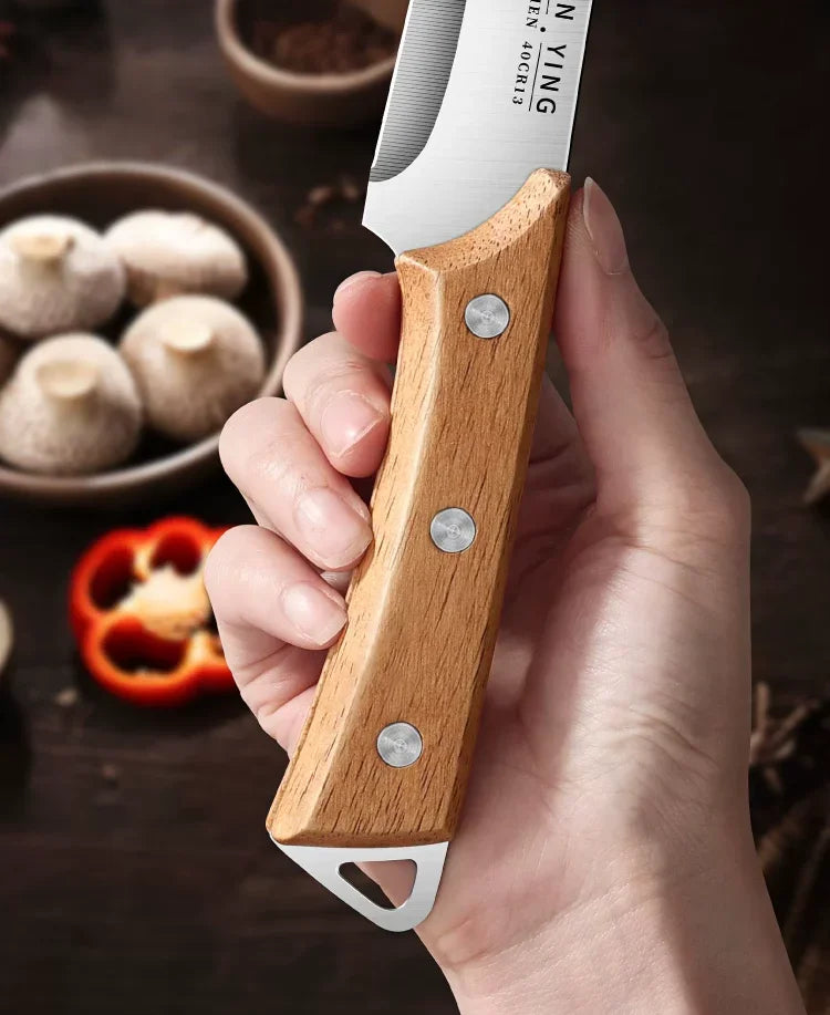 Professional forging bone removal and slicing knife set, kitchen knife with wooden handle, meat cutting knife with blade sheath