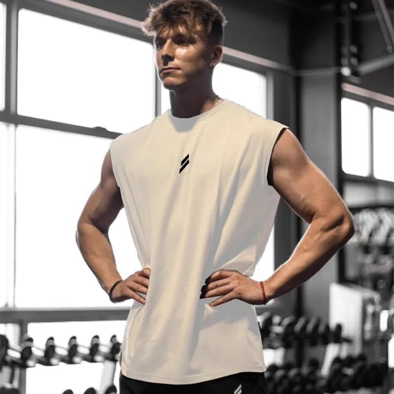 NewSummer Fitness Sport Tank Top Herren Atmungsaktiv Locker Sitzen Training Ärmelloses T-Shirt Schnelltrocknende Weste Herren Fitness Kleidung