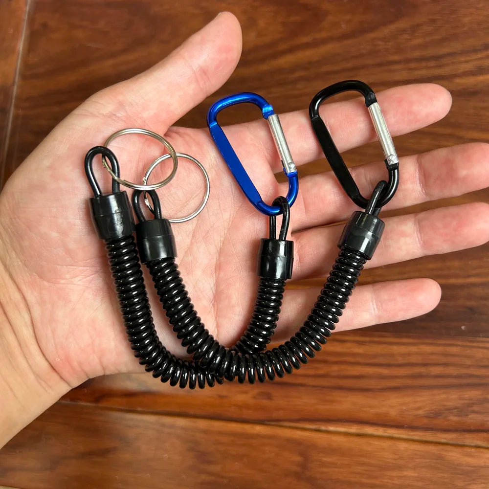1PC Taktische einziehbare Feder, elastisches Seil, Sicherheitsausrüstung, Werkzeug, Wandern, Camping, Anti-Verlust-Telefon, Schlüsselanhänger, Angelschnüre für Outdoor