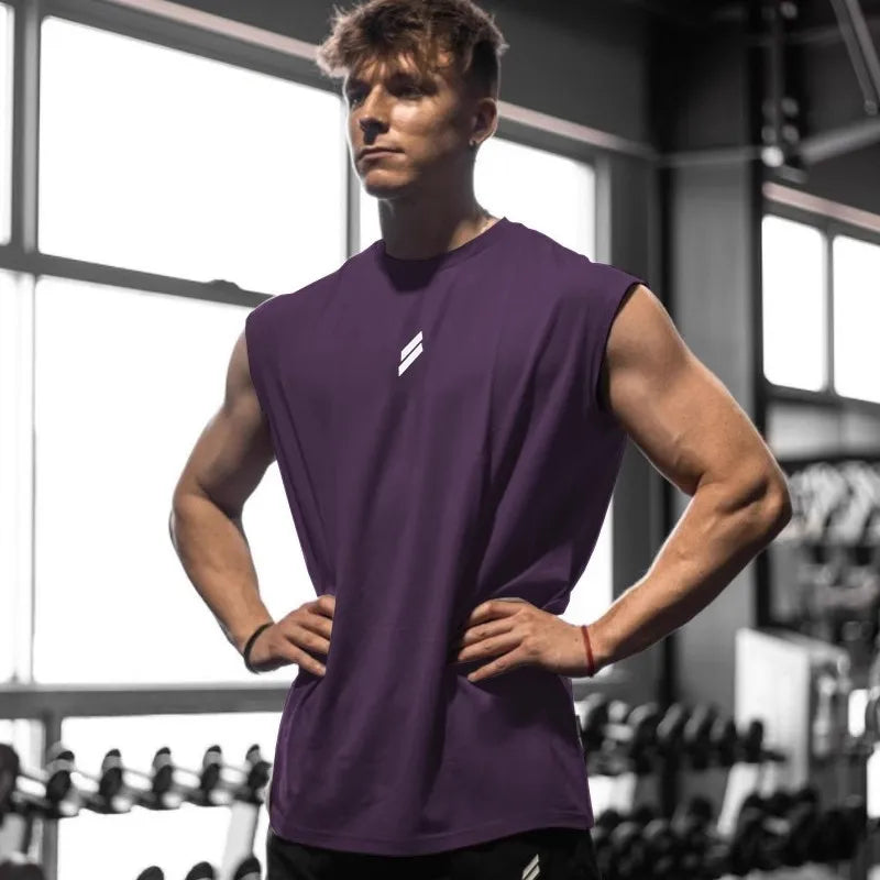 NewSummer Fitness Sport Tank Top Herren Atmungsaktiv Locker Sitzen Training Ärmelloses T-Shirt Schnelltrocknende Weste Herren Fitness Kleidung