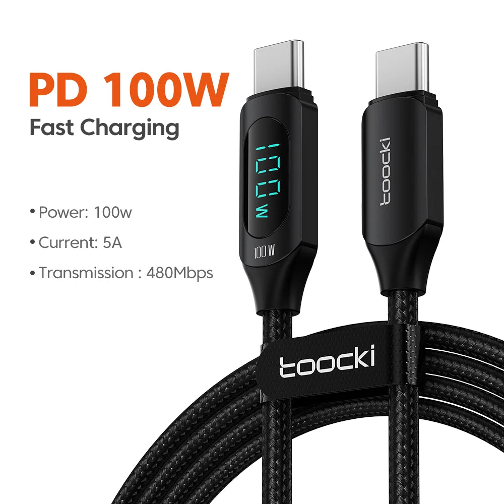 Toocki 100W USB-C Charging Cable with Display