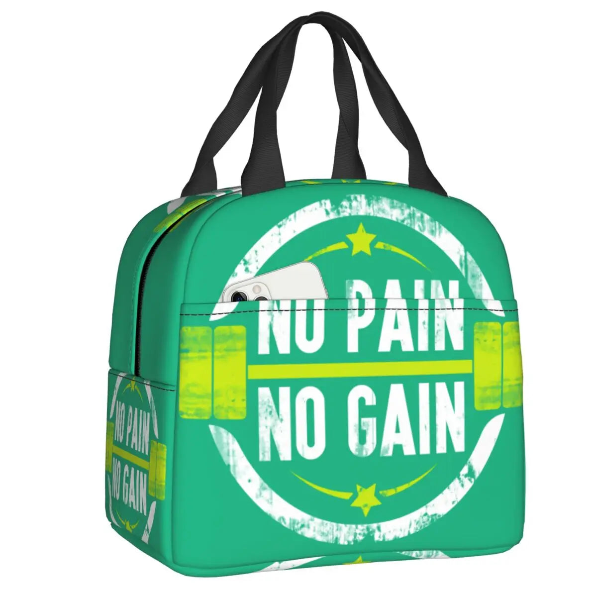 Powerhouse Gym Logo Insulated Lunch Bags for Work School Bodybuilding Fitness Portable Thermal Cooler Bento Box Women Kids