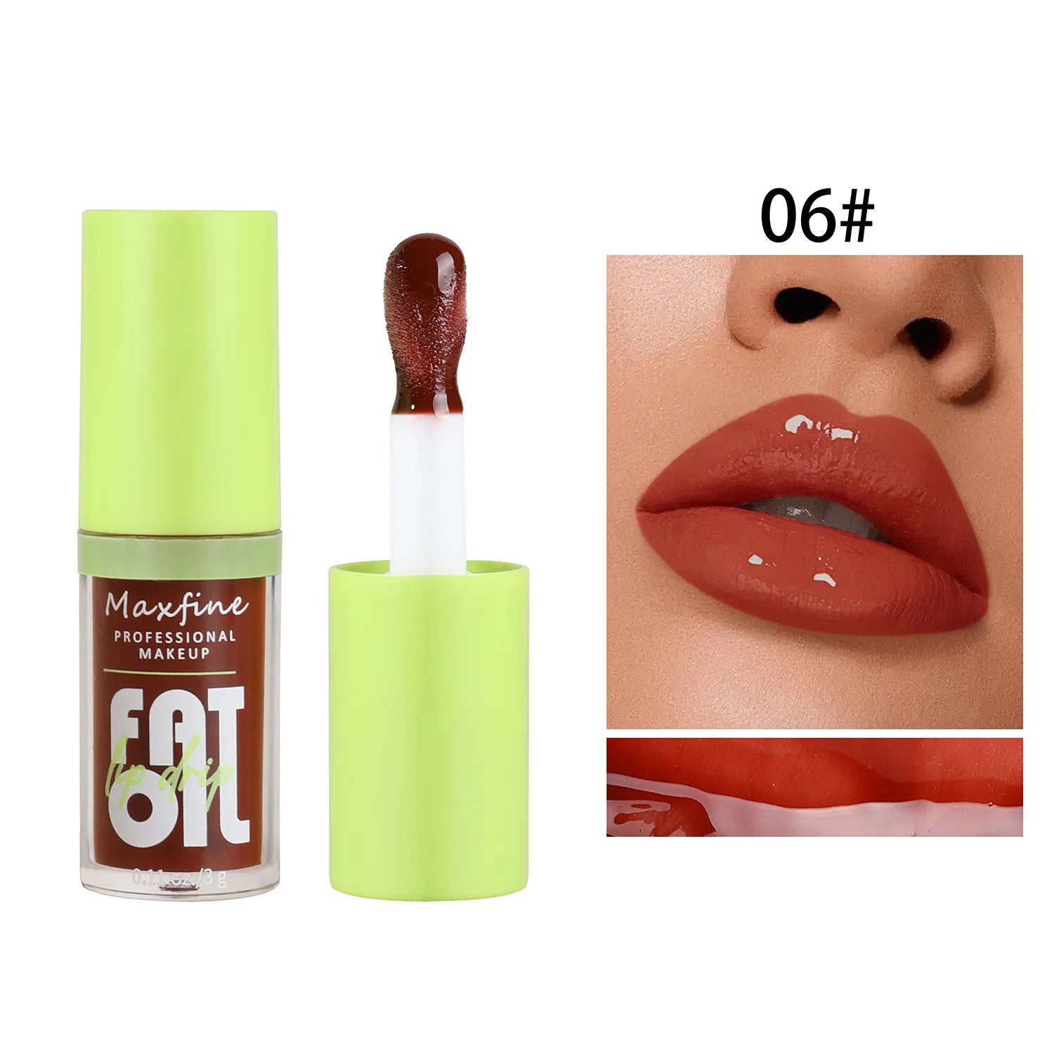 Lipgloss Wasserfest Lang anhaltend Feuchtigkeitsspendend Antihaft-Becher Nicht verblassend Flüssiger grüner Verpackungs-Lipgloss Kosmetik