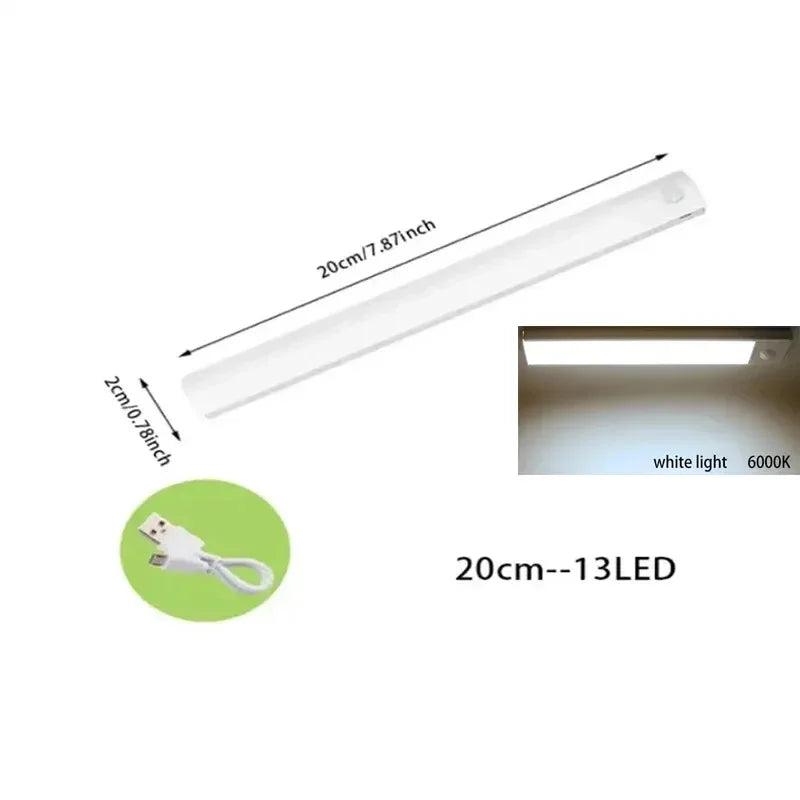 PIR-Bewegungssensor-LED-Leuchten Wiederaufladbare Lampe Schlafzimmer-Dekoration Dimmbares Nachtlicht Schranktreppenlampen Zimmer Bar Beleuchtung