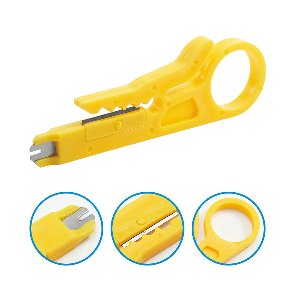 1-Stück / 3-Stück Abisolierzange mit Anlegewerkzeug, Multi-Kabelabisolierwerkzeug für RJ45 RJ11 Netzwerk-, Telefon- & CCTV-Verkabelung