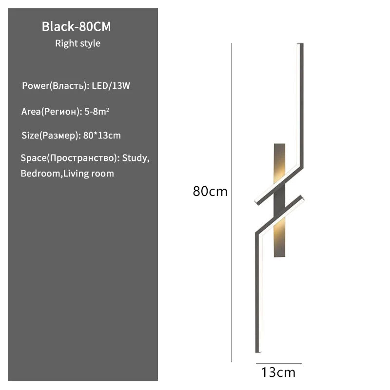 Moderne Kreative LED-Streifen-Wandleuchte, minimalistische Schlafzimmer-Nachttisch-Wandlampe, LED-Leuchten, Wohnzimmer TV-Sofa Hintergrund-Wandleuchte