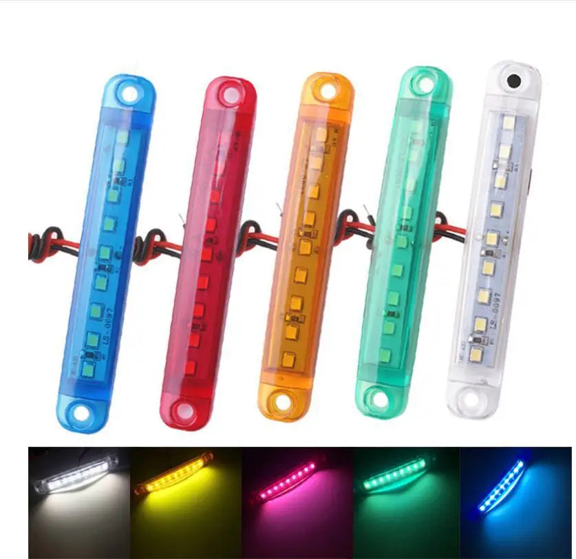 4PCS 9 LED Waterproof Side Warning Light Multicolor Truck Trailer Bus Van Lorry Width Lamp Signal Marker Bulb Lamp 12V 24V