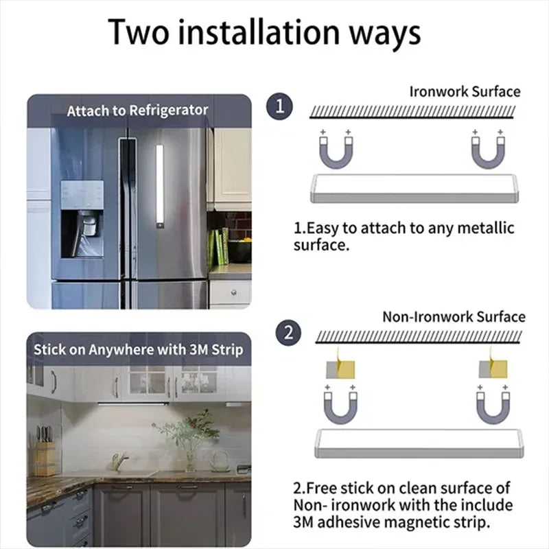 Luces LED con sensor de movimiento PIR, lámpara recargable, decoración de dormitorio, luz de noche regulable, lámparas para armario, escaleras, iluminación para habitación o bar
