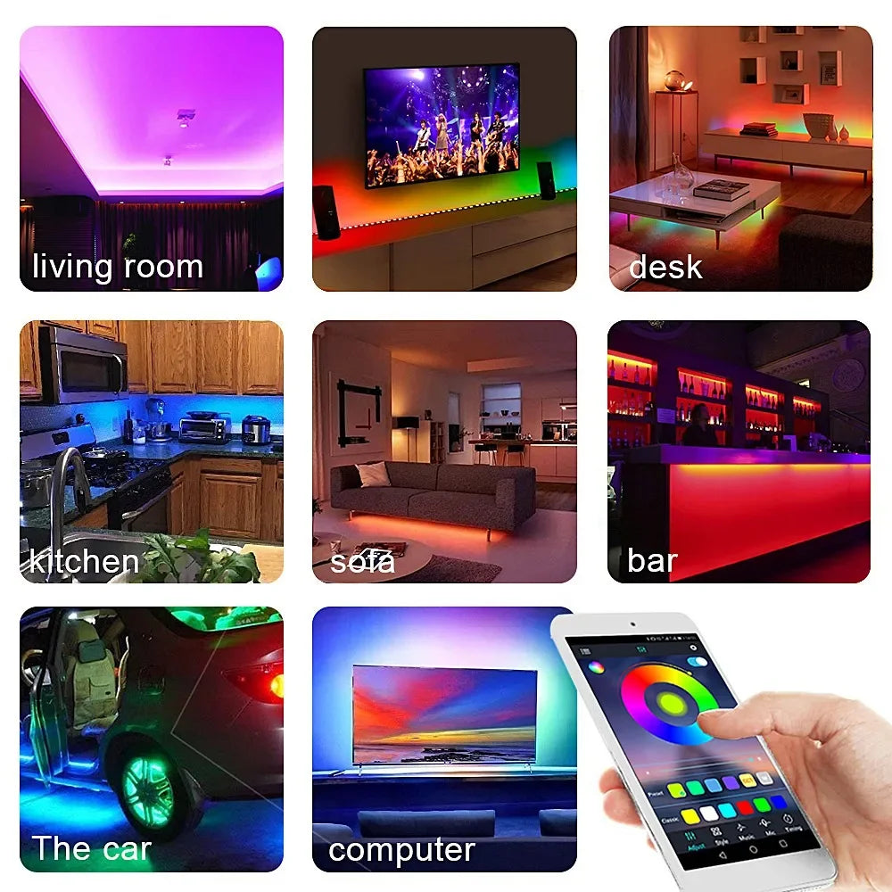 TV Hintergrundbeleuchtung Bluetooth USB RGB LED Streifen Lichter 1m 2M 3M 4M 5m SMD 5050 Flexibel USB DC 5V Band Diode RGB LED Strip Dekor Lampe