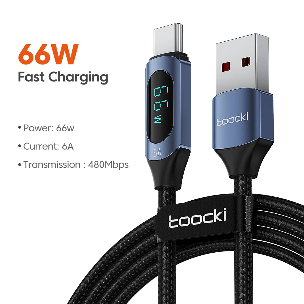 Toocki 100W USB Typ C Kabel für Huawei Honor Xiaomi Samsung SuperCharge Schnellladekabel USB C Datenkabel 1m 2m