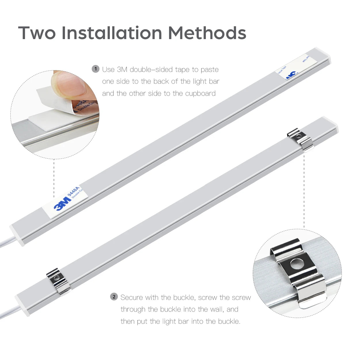 Penetrierbarer Holzkontakt-Sensor, dimmbare LED-Leuchten, Bewegungssensor Unterschrank-Küchenlicht, Aluminium-Stablampe, Kleiderschrankregal-Deko