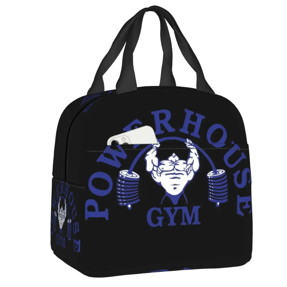Powerhouse Gym Logo Insulated Lunch Bags for Work School Bodybuilding Fitness Portable Thermal Cooler Bento Box Women Kids