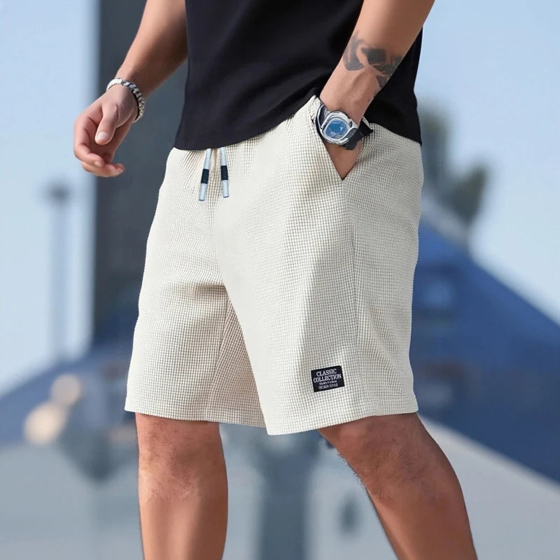 Herren-Shorts, lässige Herrenhosen, Herren-Bermudashorts, Herren-Sporthosen, neues modisches Strukturgewebe, atmungsaktive Hosen, geeignet für den täglichen Freizeitgebrauch und Sport
