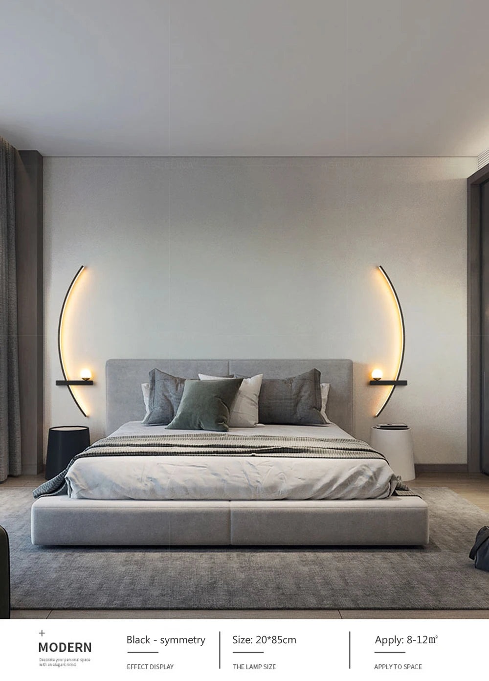 LED Wandlampe 55/105CM Smarte Fernbedienung Links Rechts Beleuchtung Wandleuchte Schlafzimmer Nachttisch Wohnzimmer Zuhause LED Lichter Leuchte