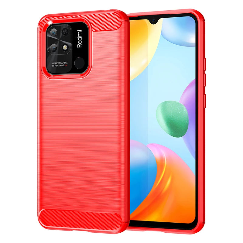 Para Xiaomi POCO C40 Funda para POCO C40 X4 M4 Pro F4 M3 X3 M5 M5S Funda Protectora Fibra TPU Silicona Armadura Goma POCO C40 Cubierta