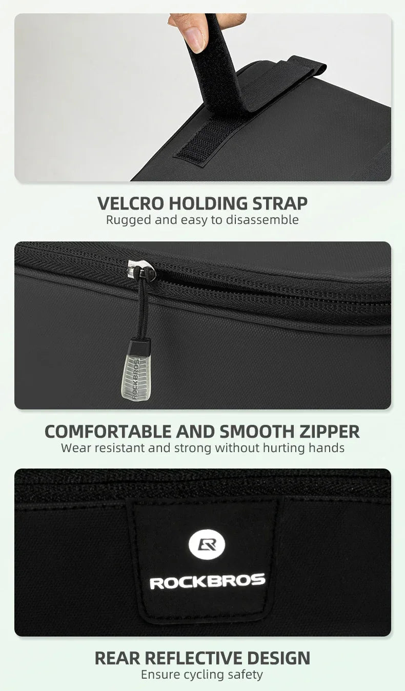 ROCKBROS Fahrradtasche 2-in-1 Reisefotografie Sport Fitness Umhängetasche PU Fahrradgepäckträger Rücksitz Aufbewahrungsbox Fahrradausrüstung