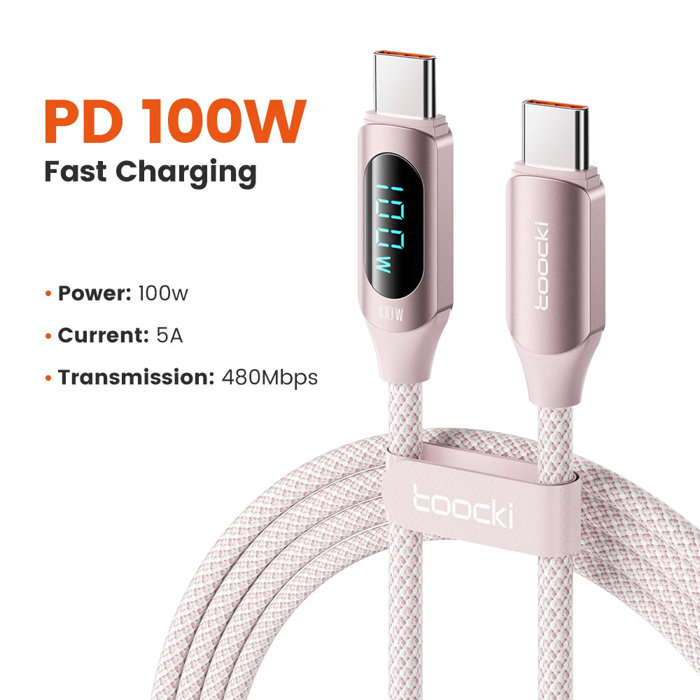 Toocki 100W USB-C Charging Cable with Display