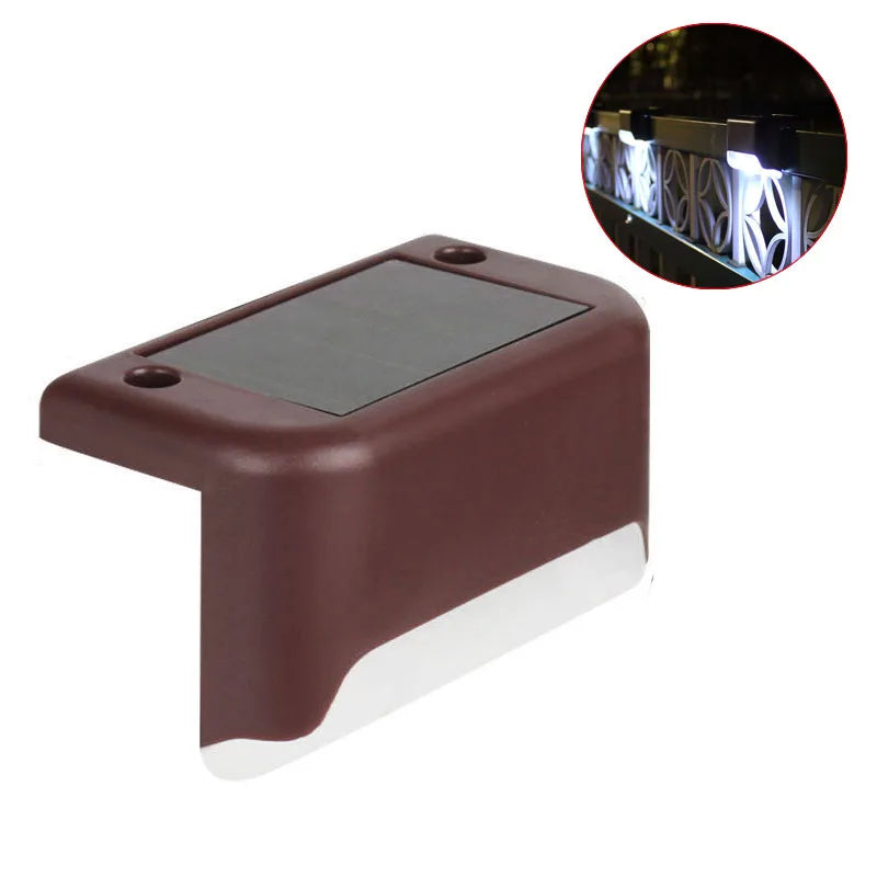 LED Solar Step Lamp Path Stair Outdoor Garden Lights Waterproof Balcony Light Decoration for Patio Stair Fence Light