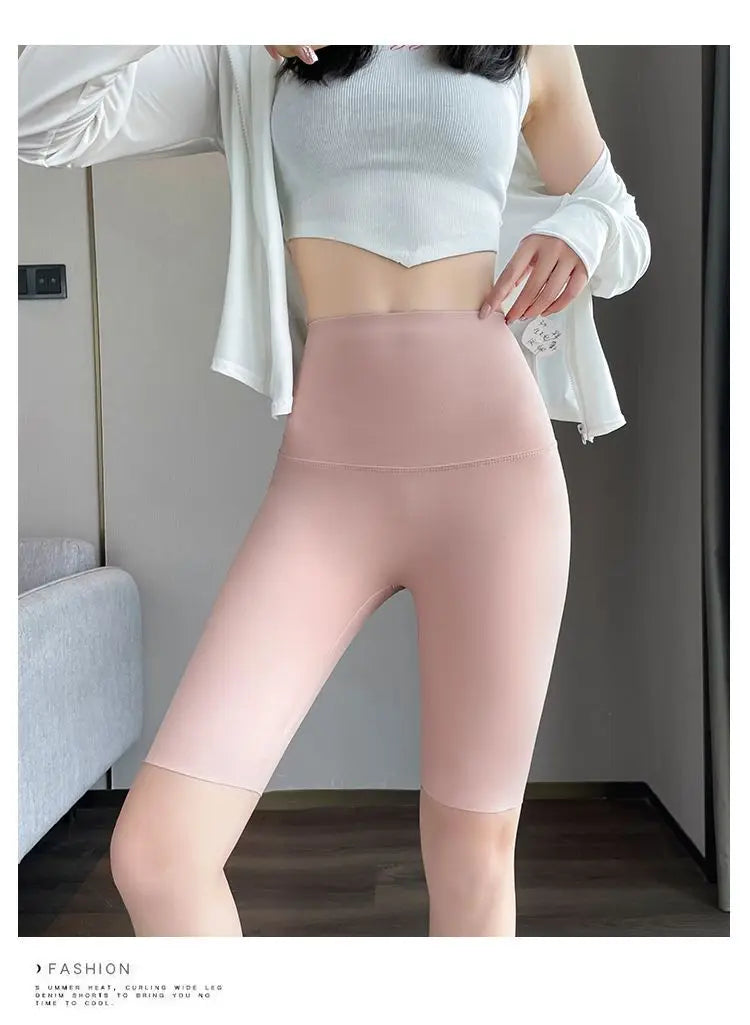BIVIGAOS Liquid Cycling Shorts Women Honeycomb High Waist Tummy Control Butt Lifter Seamless Fitness Sports Biker Short Leggings
