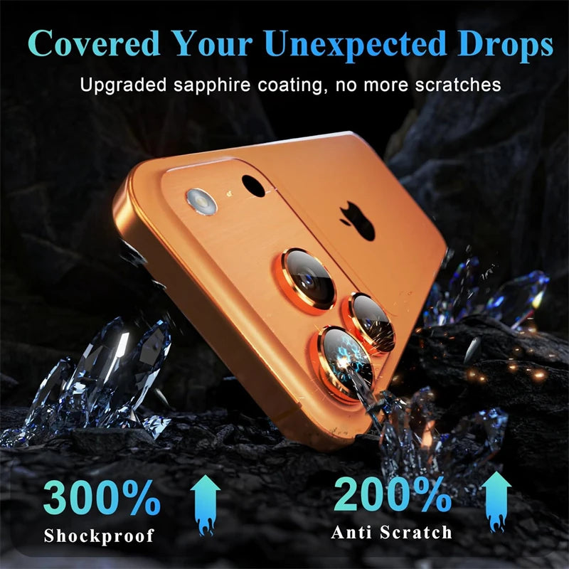 Orange Metal Glass Camera Lens Protector for IPhone 17 Air 16 15 14 13 Pro Max Plus 17Air 16Pro 17Pro i17 IPones Ring Ziai Cover