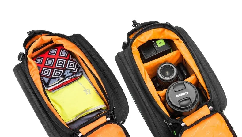 ROCKBROS Fahrradtasche 2-in-1 Reisefotografie Sport Fitness Umhängetasche PU Fahrradgepäckträger Rücksitz Aufbewahrungsbox Fahrradausrüstung