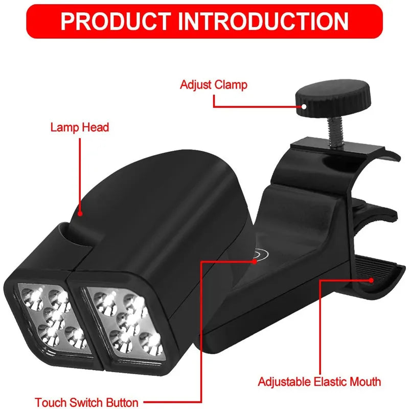 Tragbare BBQ Grillleuchte LED-Licht Taschenlampe Beleuchtungslampe mit Griffhalterungsclip für Barbecue Grillen Outdoor-Zubehör