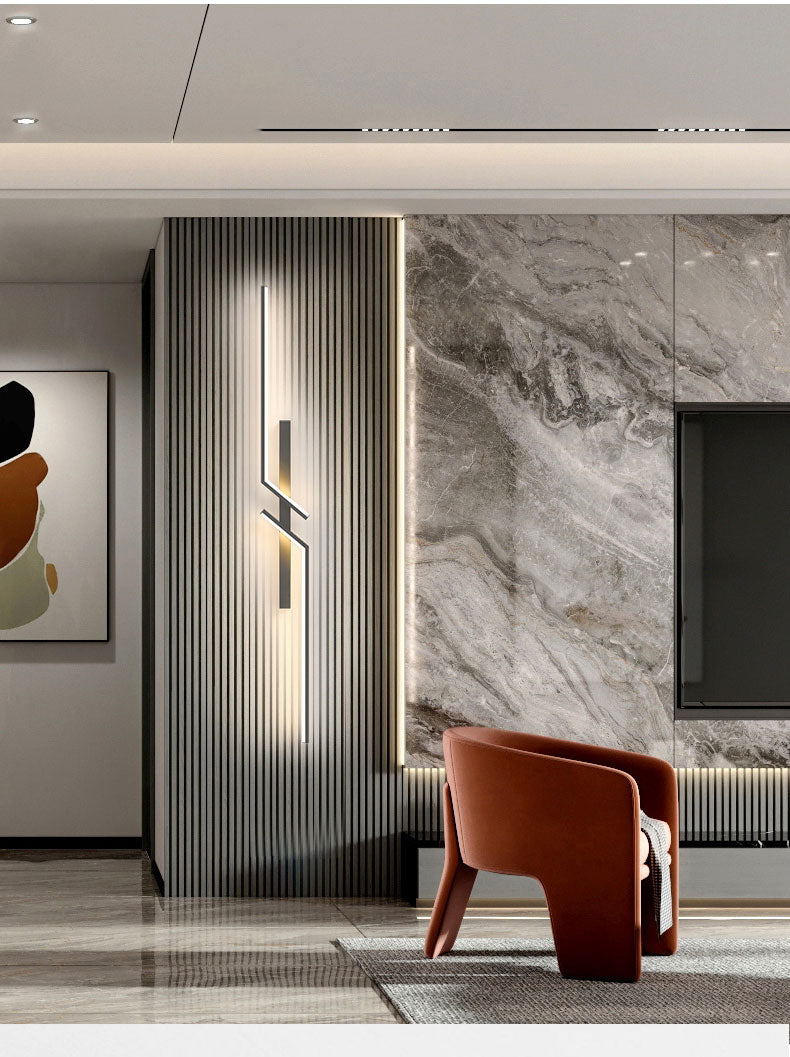 Moderne Kreative LED-Streifen-Wandleuchte, minimalistische Schlafzimmer-Nachttisch-Wandlampe, LED-Leuchten, Wohnzimmer TV-Sofa Hintergrund-Wandleuchte