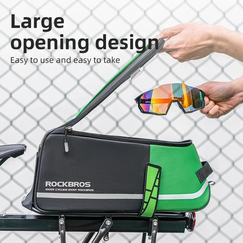 ROCKBROS Fahrradtasche 2-in-1 Reisefotografie Sport Fitness Umhängetasche PU Fahrradgepäckträger Rücksitz Aufbewahrungsbox Fahrradausrüstung