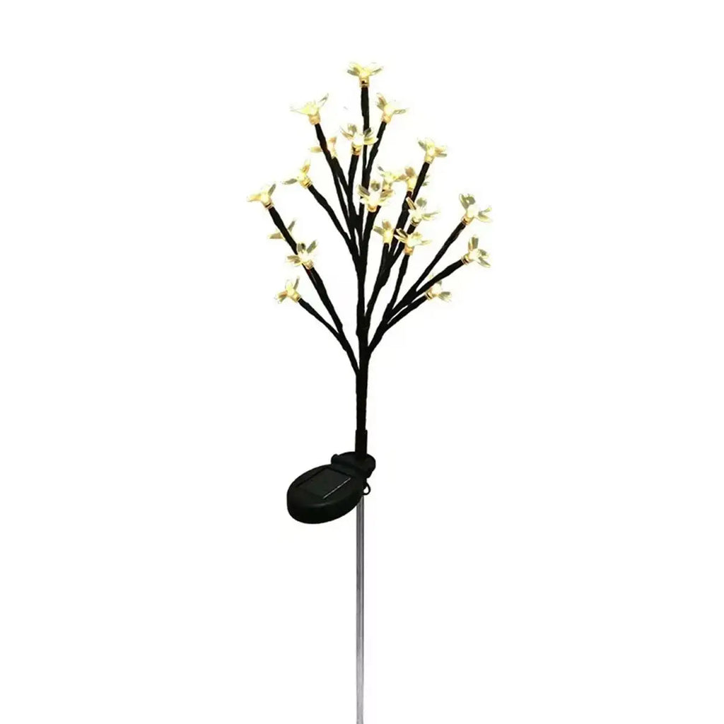 Solar Kirschblüten-Bodenlampe Wasserdichte Gartenlampe mit Solarenergie LED-Leuchten Landschaftsblume Außenatmosphäre Wegbeleuchtung