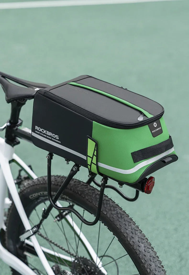ROCKBROS Fahrradtasche 2-in-1 Reisefotografie Sport Fitness Umhängetasche PU Fahrradgepäckträger Rücksitz Aufbewahrungsbox Fahrradausrüstung