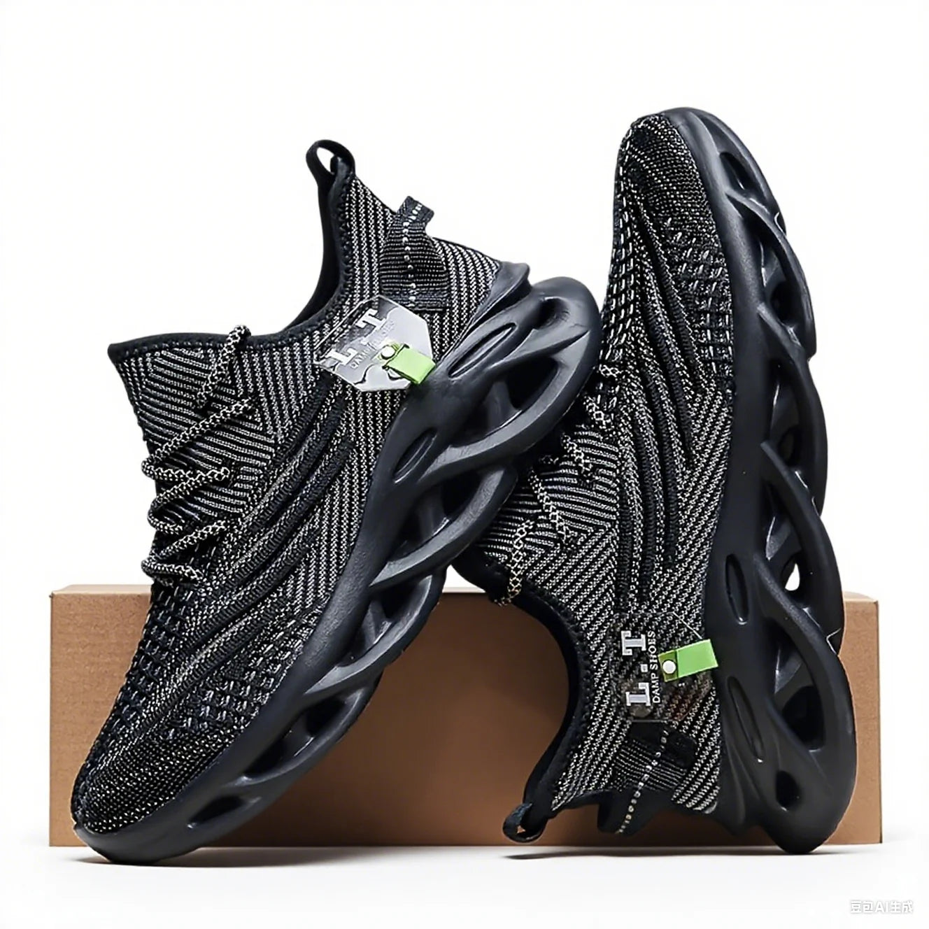 Herren Sport Laufen Schwarz Jogging Schuhe Freizeit Turnschuhe Outdoor Atmungsaktives Mesh Damen Leichte Stoßdämpfung Schwarze Tennis