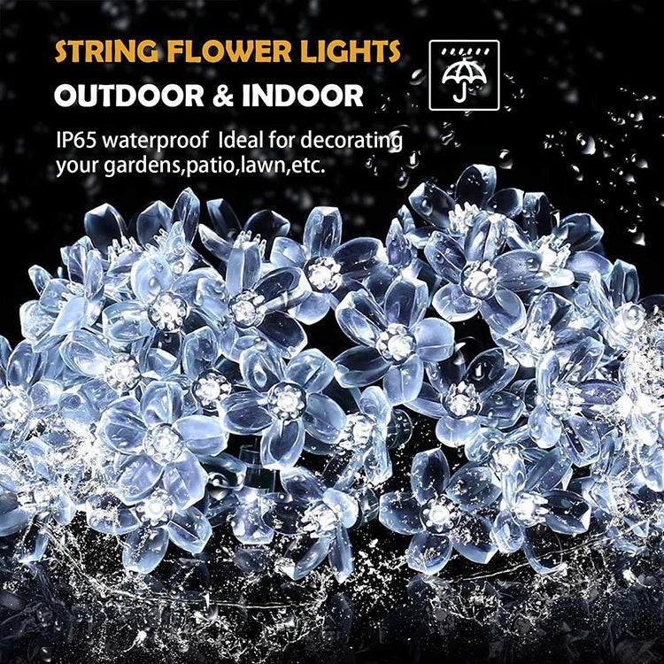 1 Stk Solar Lichterkette Blumen Outdoor Wasserdicht 20/30/50/100 LED Lichterkette für Garten Zaun Terrasse Hof Weihnachtsbaum Deko