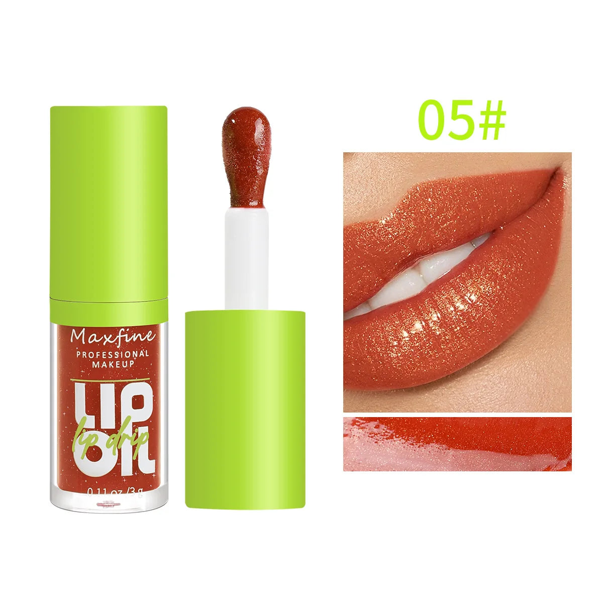 Lipgloss Wasserfest Lang anhaltend Feuchtigkeitsspendend Antihaft-Becher Nicht verblassend Flüssiger grüner Verpackungs-Lipgloss Kosmetik