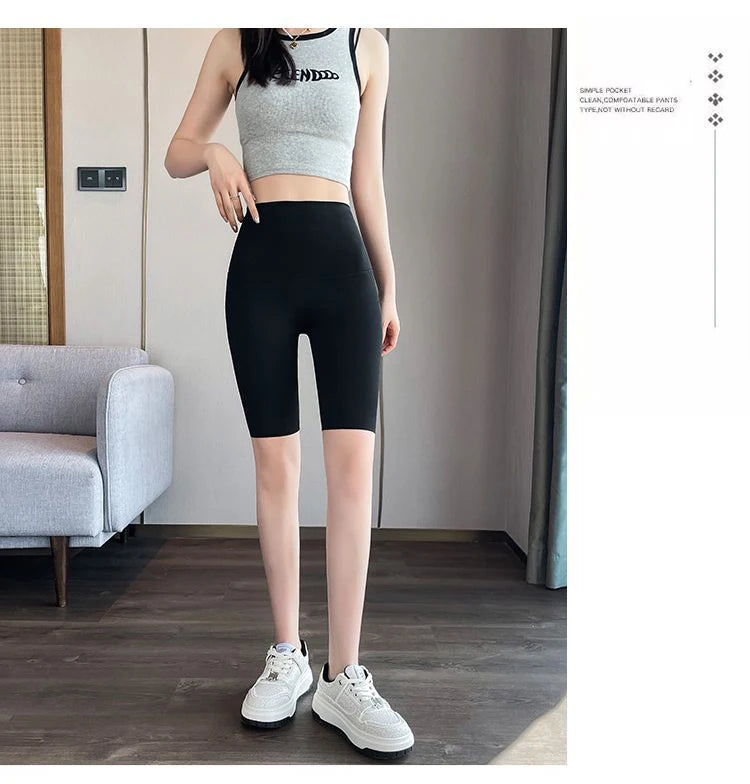 BIVIGAOS Liquid Cycling Shorts Women Honeycomb High Waist Tummy Control Butt Lifter Seamless Fitness Sports Biker Short Leggings