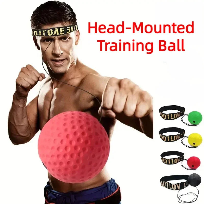 1Pcs Boxing Speed Ball Head-Mounted Pu Punch Sanda Training Hand Eye Reaction Home Sandbag Fitness Equipment Gym Muay Thai