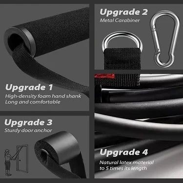 Multi Functional Resistance Exercise Set, Tension Rope, Fitness Tension Belt, Elastic Rope, and Portable Fitness Equipment