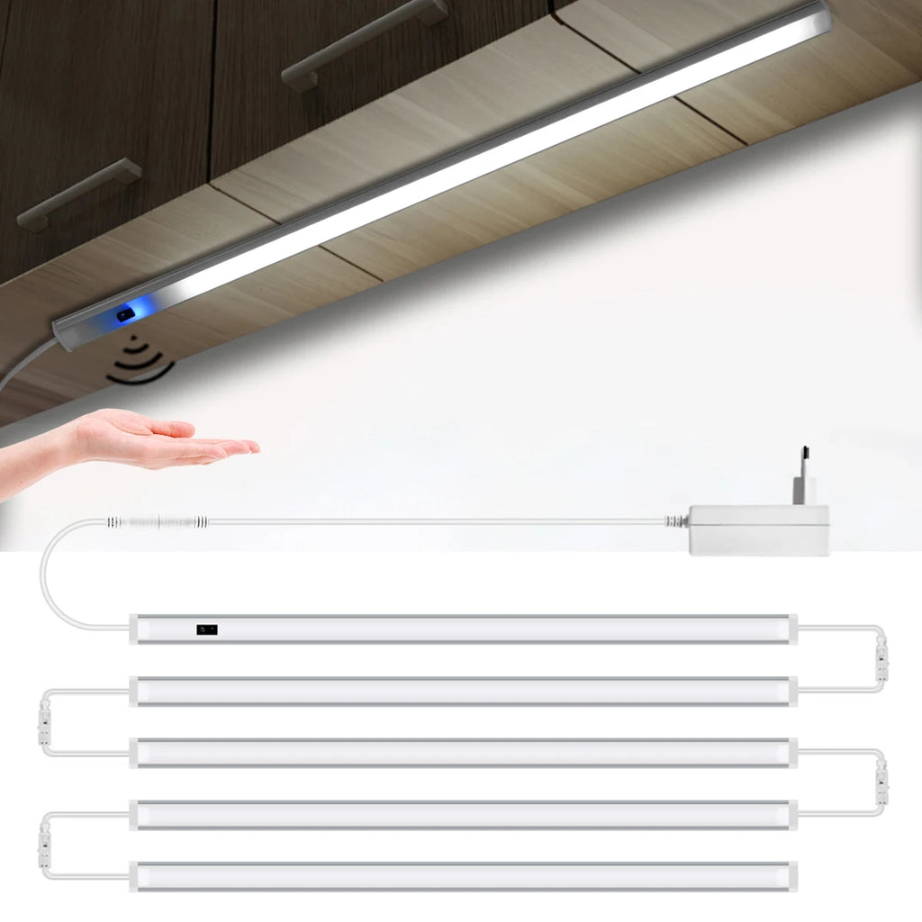 USB Küchen-LED-Beleuchtung Unterschranklampe Berührungsloser Handwellensensor-Schalter für Schrankregale Werkbank Kleiderschrank Schreibtisch