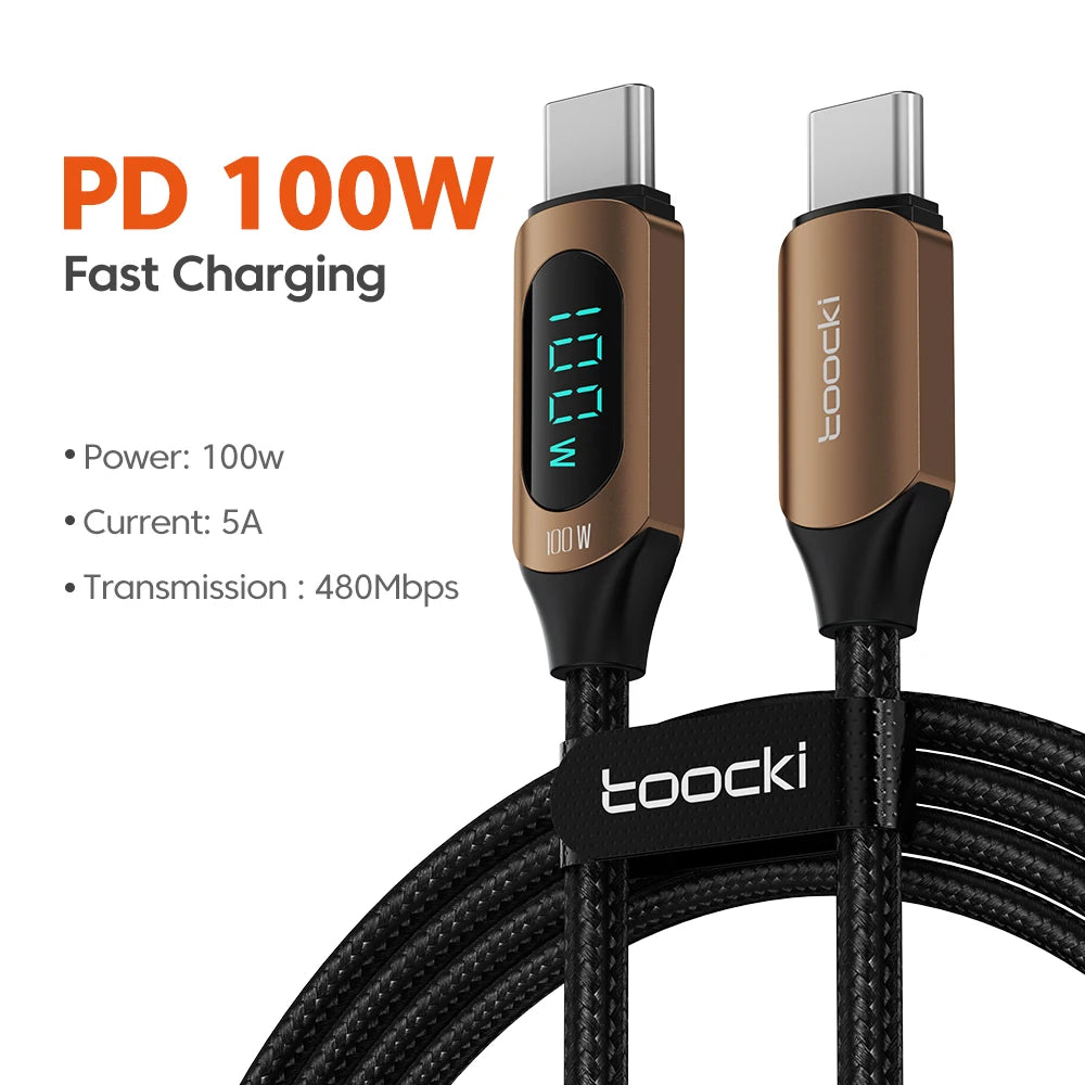 Toocki 100W USB-C Charging Cable with Display