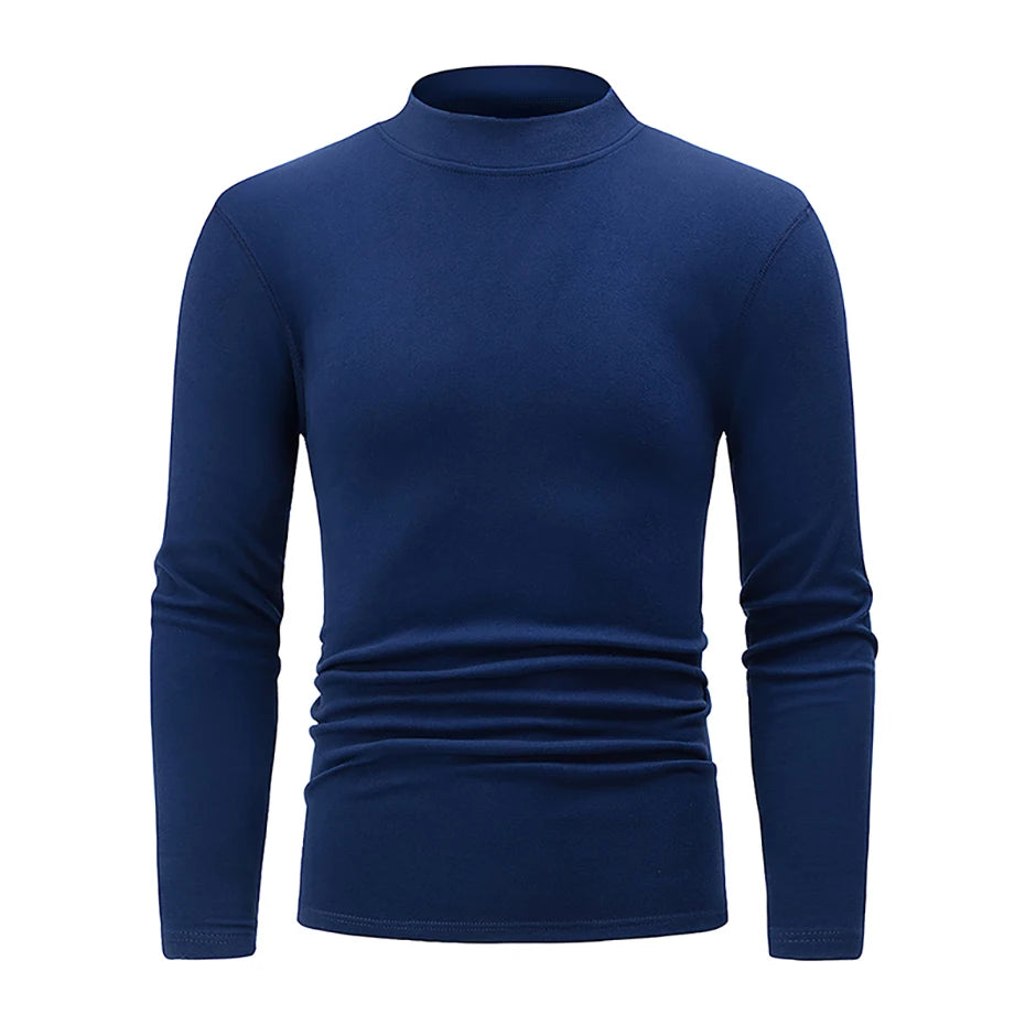 1/2 Stück Herbst und Winter Herren Halb-Stehkragen Modisches Basis Langarmshirt Einfarbiges Freizeit Sport Fitness Warmes T-Shirt
