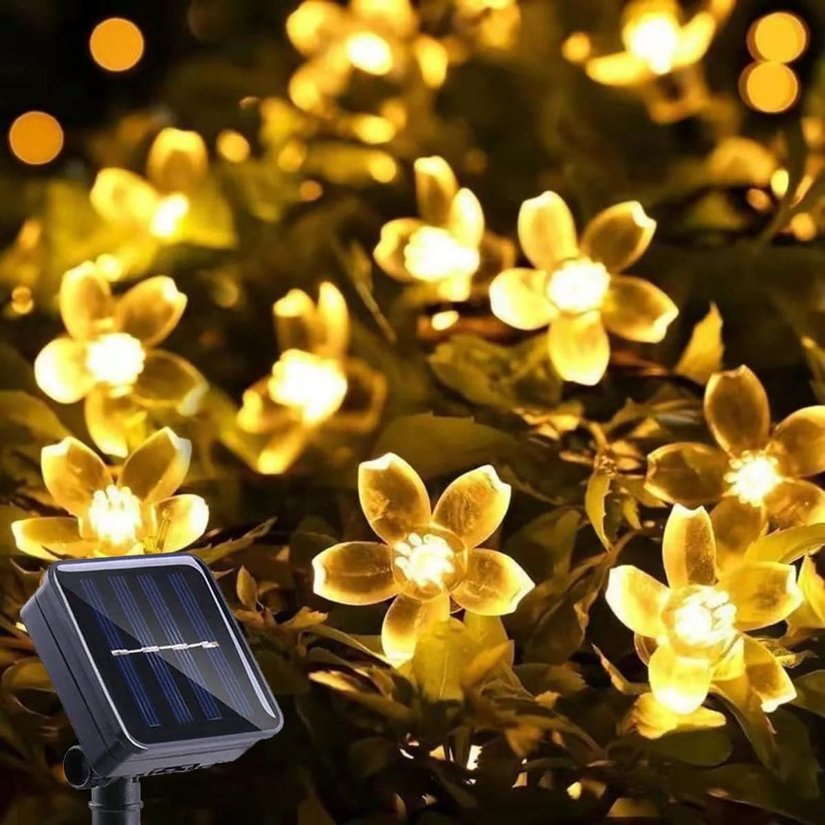 1PC Solar String Flower Lights Outdoor Waterproof 20/30/50/100 LED Fairy Light  For Garden Fence Patio Yard Christmas Tree Decor