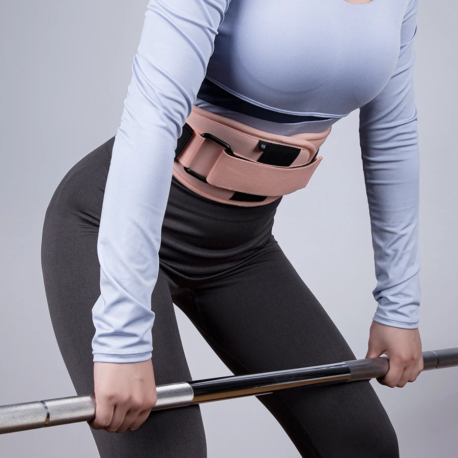 Cinturón de fitness rosa, Cinturón de soporte lumbar para mujeres, Alivia el dolor lumbar, Proporciona soporte lumbar completo para gimnasio, deportes al aire libre