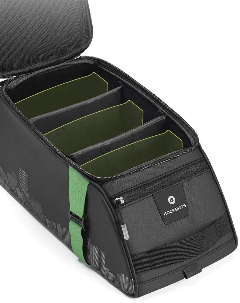 ROCKBROS Fahrradtasche 2-in-1 Reisefotografie Sport Fitness Umhängetasche PU Fahrradgepäckträger Rücksitz Aufbewahrungsbox Fahrradausrüstung
