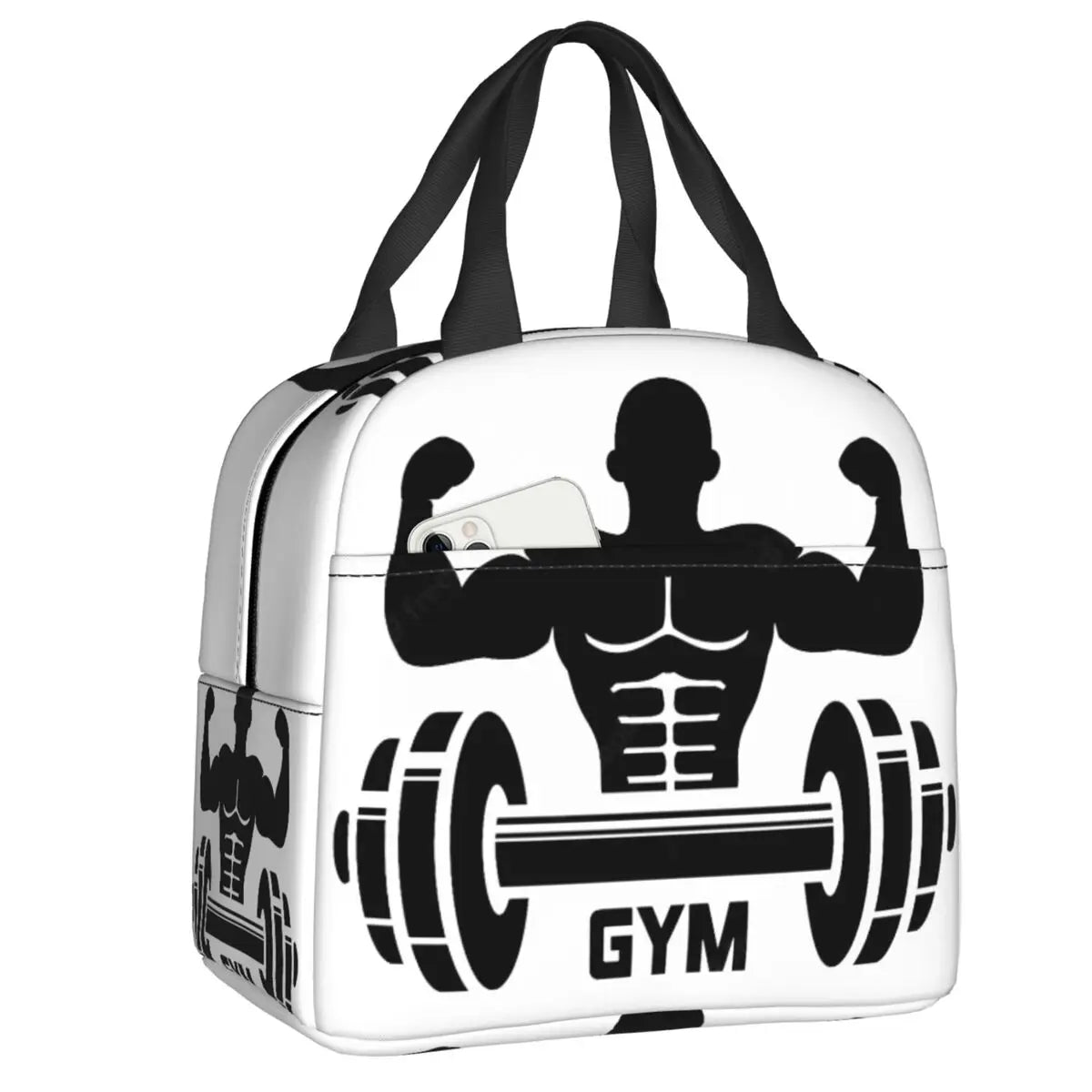 Powerhouse Gym Logo Insulated Lunch Bags for Work School Bodybuilding Fitness Portable Thermal Cooler Bento Box Women Kids