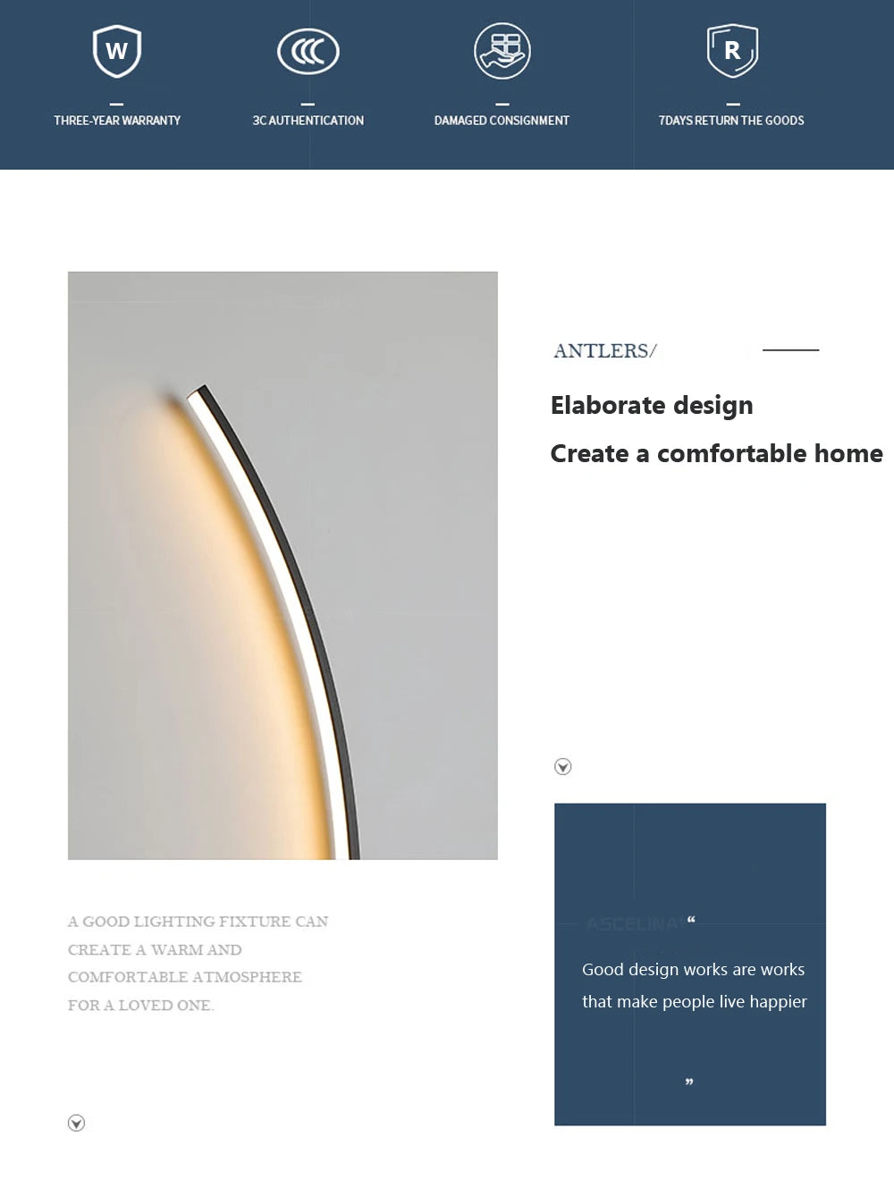 LED Wandlampe 55/105CM Smarte Fernbedienung Links Rechts Beleuchtung Wandleuchte Schlafzimmer Nachttisch Wohnzimmer Zuhause LED Lichter Leuchte