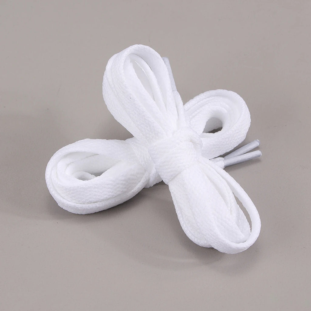 1 Pair Flat Cotton Shoe laces, 5/16" Wide Shoelaces for Athletic Running Sneakers Shoes Boot Strings，Polyester  Flat Shoelaces